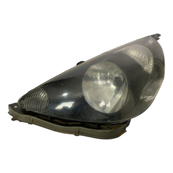 Farol Esquerdo Honda Fit 2004 A 2008 Masc Negra Recuperado